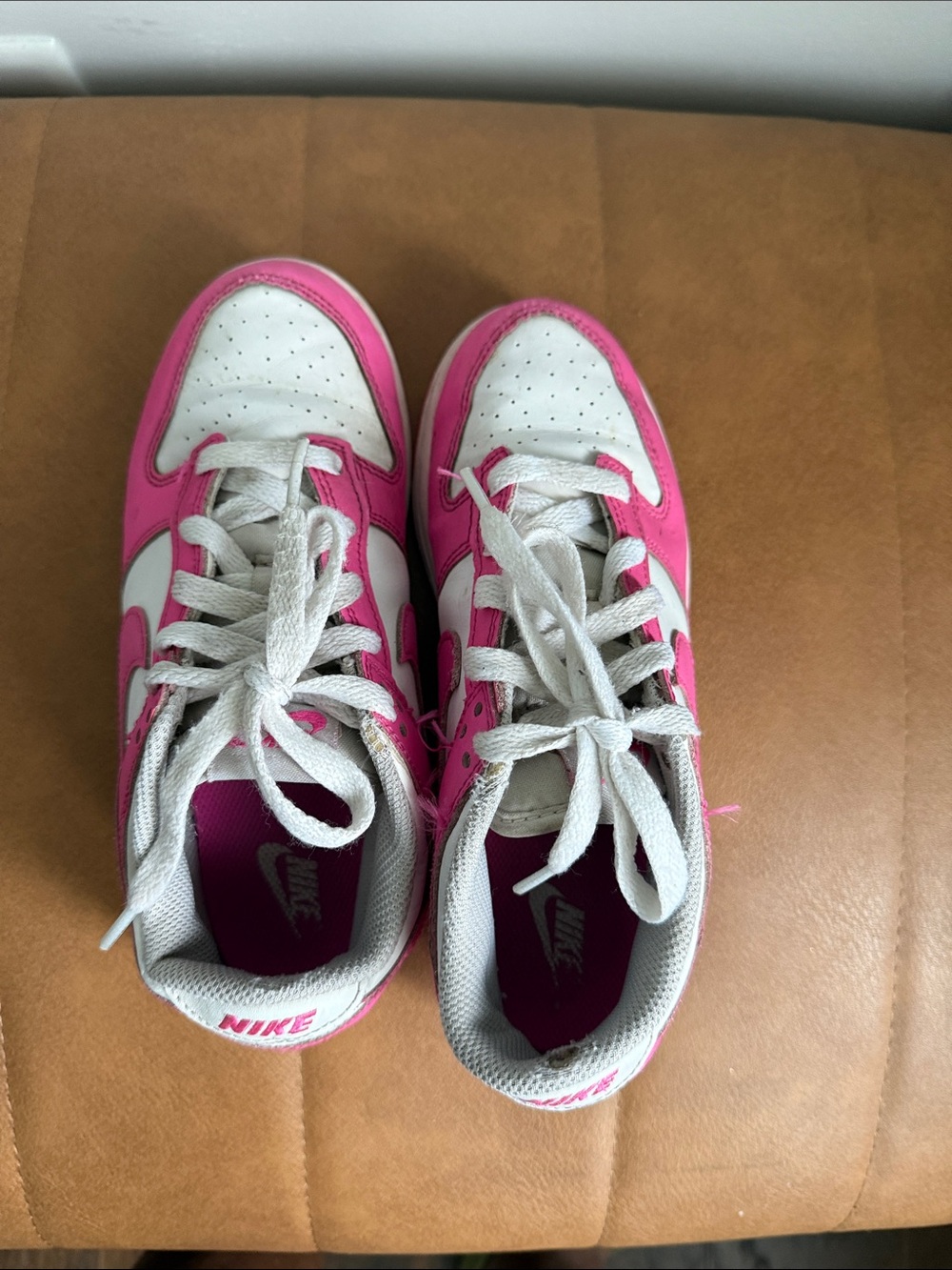 Nike Low-Top Sneakers in White and Hot Pink